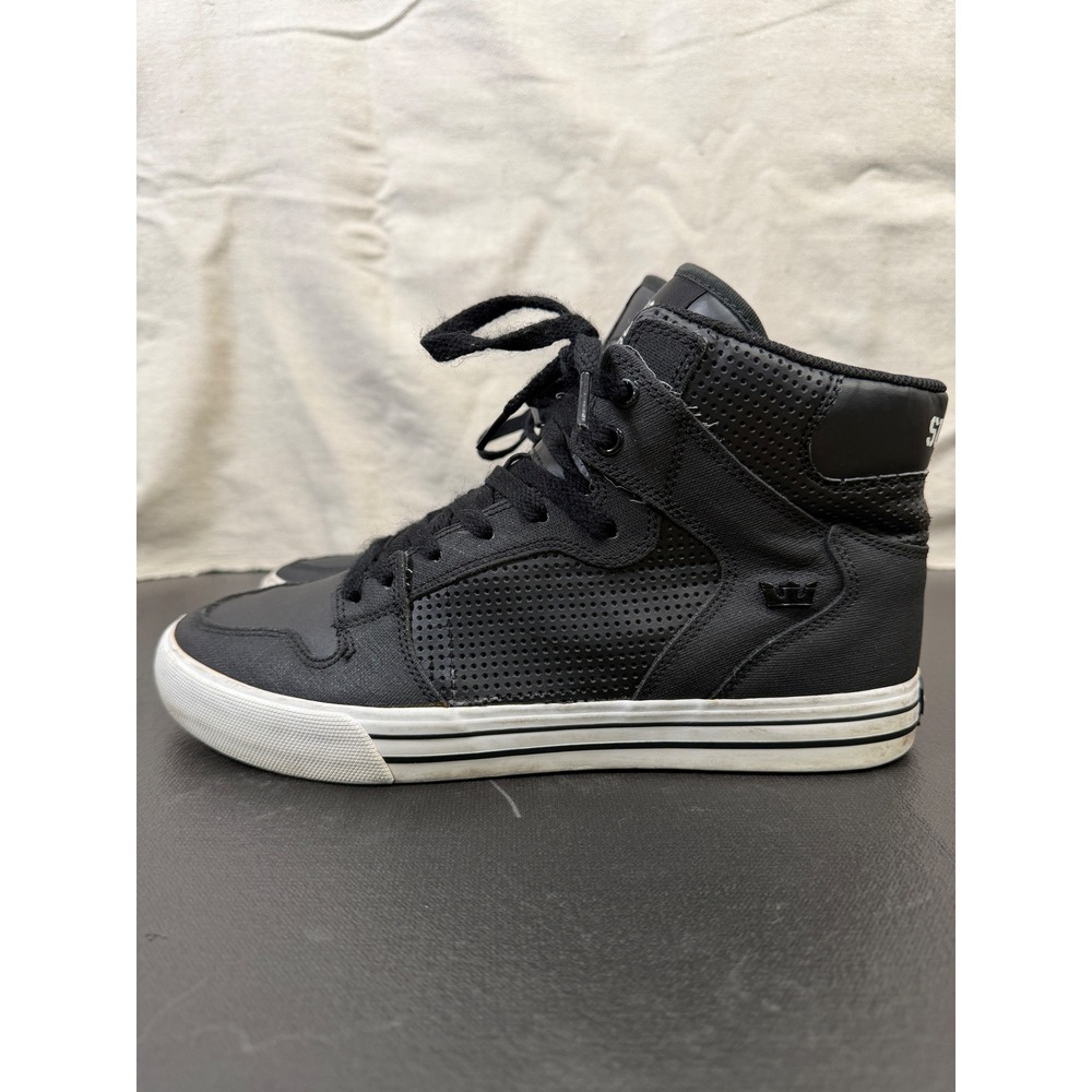 Supra Vaider Sneakers Mens 9 Black Skateboard Streetwear High Top S28188
